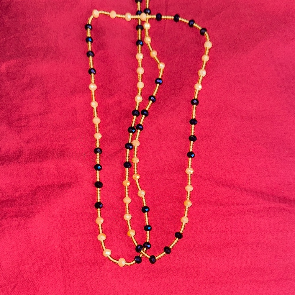 Elegant Black and Gold Beaded Necklace